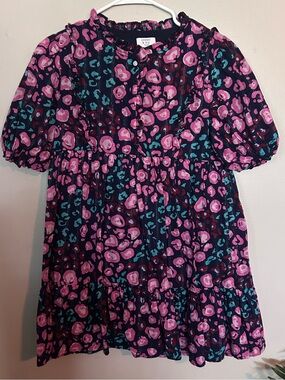 5 for $20! Girls Pink Floral Print Short Sleeve Dress